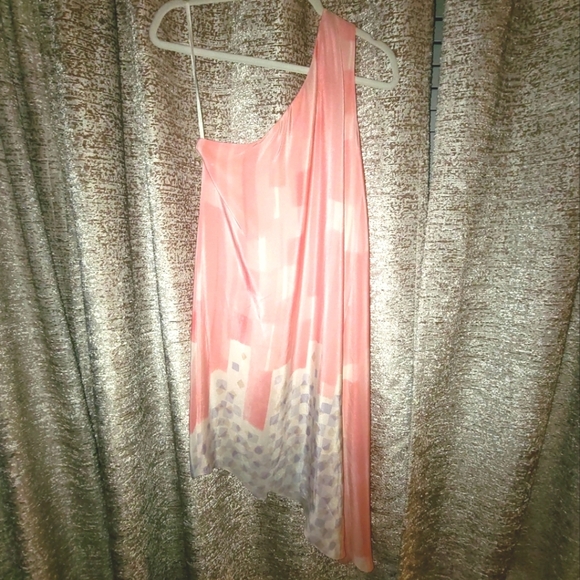 Maeve One Shoulder Dress in Pink and Gray - Picture 6 of 7